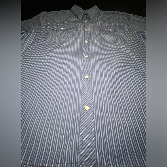 Haband Men’s Western Striped Pearl Snap Short Sleeve Shirt, Vintage, Size Large - Picture 3 of 10